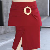 Sexy Women Slim Bodycon Summer High Waist Midi Long Formal OL Office Ladies Red Pencil Skirts