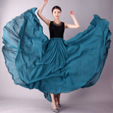 Chiffon Long Women Elegant Casual High Waist Boho Beach Maxi Solid Dance Skirt Streetwear