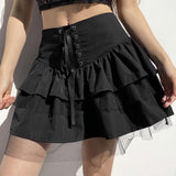 Punk Goth High Waisted Black Gothic Ruffle Party Mini Short Vintage Tutu Skirt