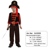 Halloween Kids Pirate Costume With Hat Fancy Boys Girls Outfit Sets For Children Birthday Party School Carnival Dress No Weapon