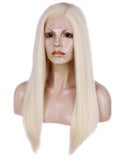 Long Blonde Silk Layered Straight Glueless Lace Front Wigs - Imstylewigs