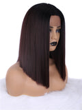 Ombre Wine Red Synthetic Lace Front Wig