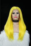 Long Straight Yellow Color Synthetic Lace Front Wigs - Imstylewigs
