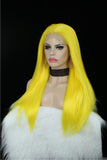 Long Straight Yellow Color Glueless Lace Front Wigs - Imstylewigs