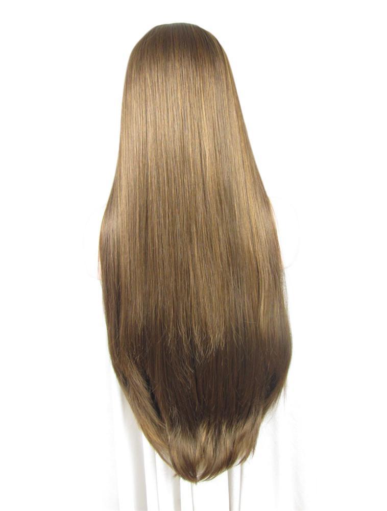 Honey Blonde Long Straight Synthetic Lace Front Wigs - Imstylewigs
