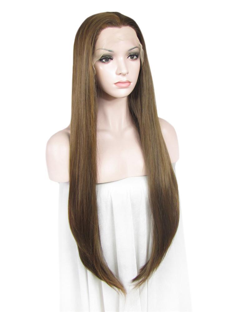 Honey Blonde Long Straight Glueless Lace Front Wigs - Imstylewigs