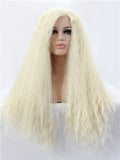Long Bright Blonde Curly Synthetic Lace Front Wig - FashionLoveHunter