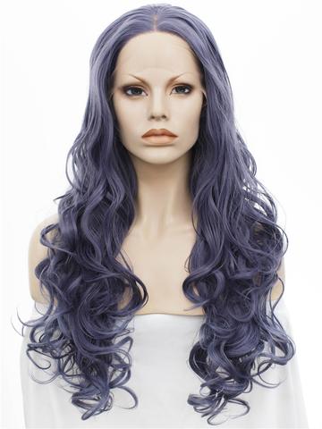 Lividity Grey Wave Long Synthetic Lace Front Wig - FashionLoveHunter