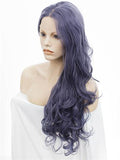 Lividity Grey Wave Long Synthetic Lace Front Wig - FashionLoveHunter