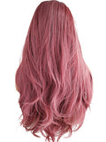 Long Ancient Pink Ombre Straight Synthetic Lace Front Wig - FashionLoveHunter
