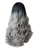 Long Angel Dust Grey Synthetic Lace Front Wig - FashionLoveHunter