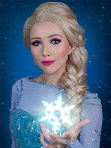 Long Ash Blonde Realistic Body Wave Synthetic Lace Front Wig