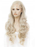 Long Ash Blonde Realistic Body Wave Synthetic Lace Front Wig