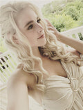 Long Daenerys Cosplay Ash Blonde Wave Synthetic Lace Front Wig