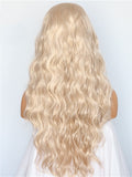 Long Beige Blonde Wave Synthetic Lace Front Wig