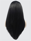 Long Natural Black Straight Synthetic Lace Front Wig - FashionLoveHunter