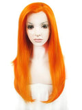 Long Bright Arancia Orange Synthetic Lace Front Wig - FashionLoveHunter