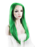 Long Bright Teal Green Wave Synthetic Lace Front Wig - FashionLoveHunter