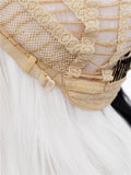 Long Half Black & Half White Wavy Synthetic Lace Front Wig - FashionLoveHunter