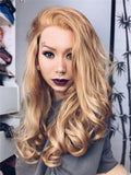 Long Honey Blonde Highlight Wave Synthetic Lace Front Wig