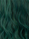 Long Joker Dark Green Wavy Synthetic Lace Front Wig - FashionLoveHunter