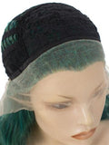 Long Joker Dark Green Wavy Synthetic Lace Front Wig - FashionLoveHunter