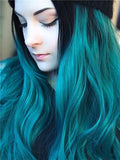Long Lake Green Ombre Wave Synthetic Lace Front Wig
