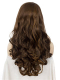 Long Light Chestnut Saddle Brown Mixed Wave Synthetic Lace Front Wig