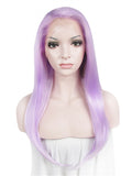 Long Light Lavender Gothic Style Straight Synthetic Lace Front Wig - FashionLoveHunter