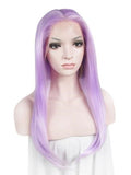 Long Pale Lavender Synthetic Lace Front Wig - FashionLoveHunter