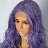 Long Medium Purple Wave Synthetic Lace Front Wig