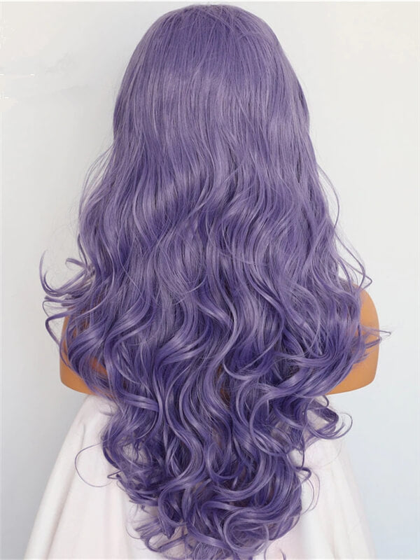 Long Medium Purple Wave Synthetic Lace Front Wig