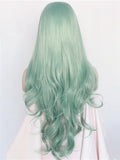 Long Medium Sea Green Wave Synthetic Lace Front Wig