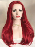 Long Red Carnation Passion Synthetic Lace Front Wig - FashionLoveHunter