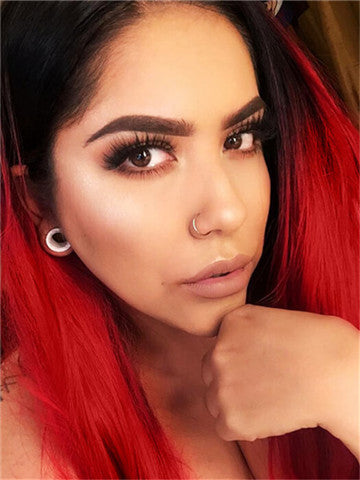 Long Red Phoenix Ombre Synthetic Lace Front Wig - FashionLoveHunter
