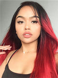Long Red Phoenix Ombre Synthetic Lace Front Wig - FashionLoveHunter