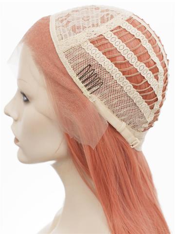 Long Shrimp Rose Synthetic Lace Front Wig - FashionLoveHunter