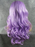 Long Silver Light Purple Wave Synthetic Lace Front Wig - FashionLoveHunter