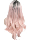 Long Soft Pink Sakura Ombre Synthetic Lace Front Wig - FashionLoveHunter