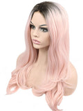 Long Soft Pink Sakura Ombre Synthetic Lace Front Wig - FashionLoveHunter