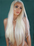 Long White Blonde Becky Synthetic Lace Front Wig - FashionLoveHunter
