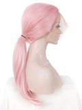 Straight Natural Pink Synthetic Lace Front Wigs - Imstylewigs