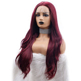 Long 99J Natural Wavy Synthetic Lace Front Wigs - Imstylewigs