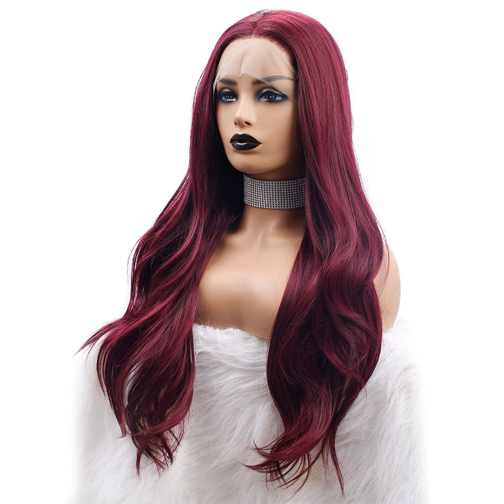 Long Natural Wavy Synthetic Lace Front Wigs - Imstylewigs