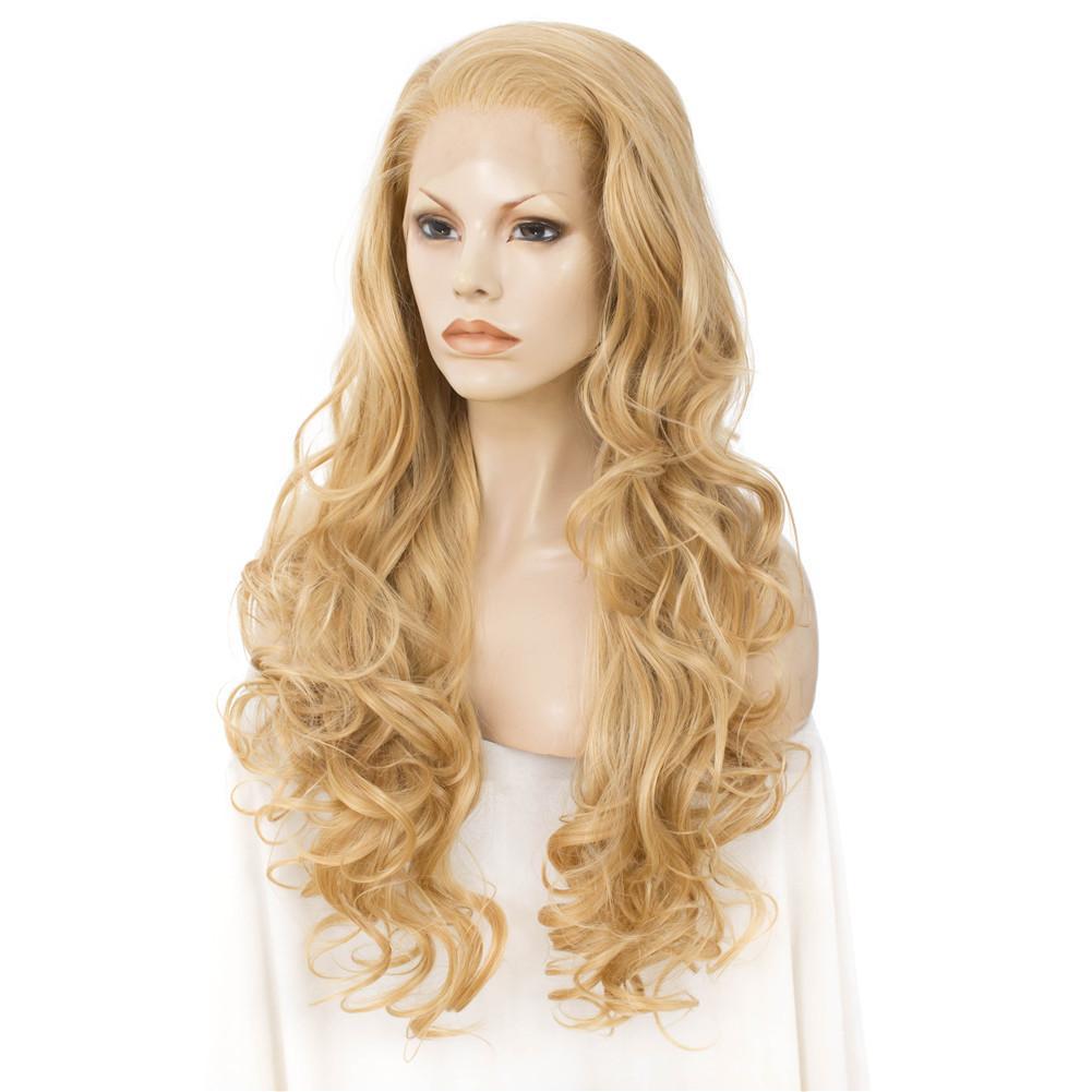 Blonde Natural Wavy Synthetic Lace Front Wig