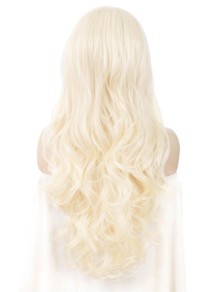 BLEACH BLONDE NATURAL WAVY FASHION Synthetic Lace Front Wig