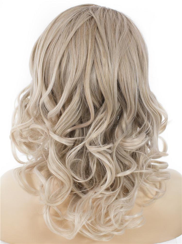 Balayage Blonde Short Wavy Synthetic Glueless Lace Front Wigs - Imstylewigs