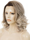 Balayage Blonde Short Wavy Lace Front Wigs - Imstylewigs