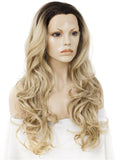 Long Balayage Blonde Wavy Glueless Lace Front Wigs - Imstylewigs