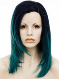 Medium Cymbidium Green Ombre Synthetic Lace Front Wig - FashionLoveHunter
